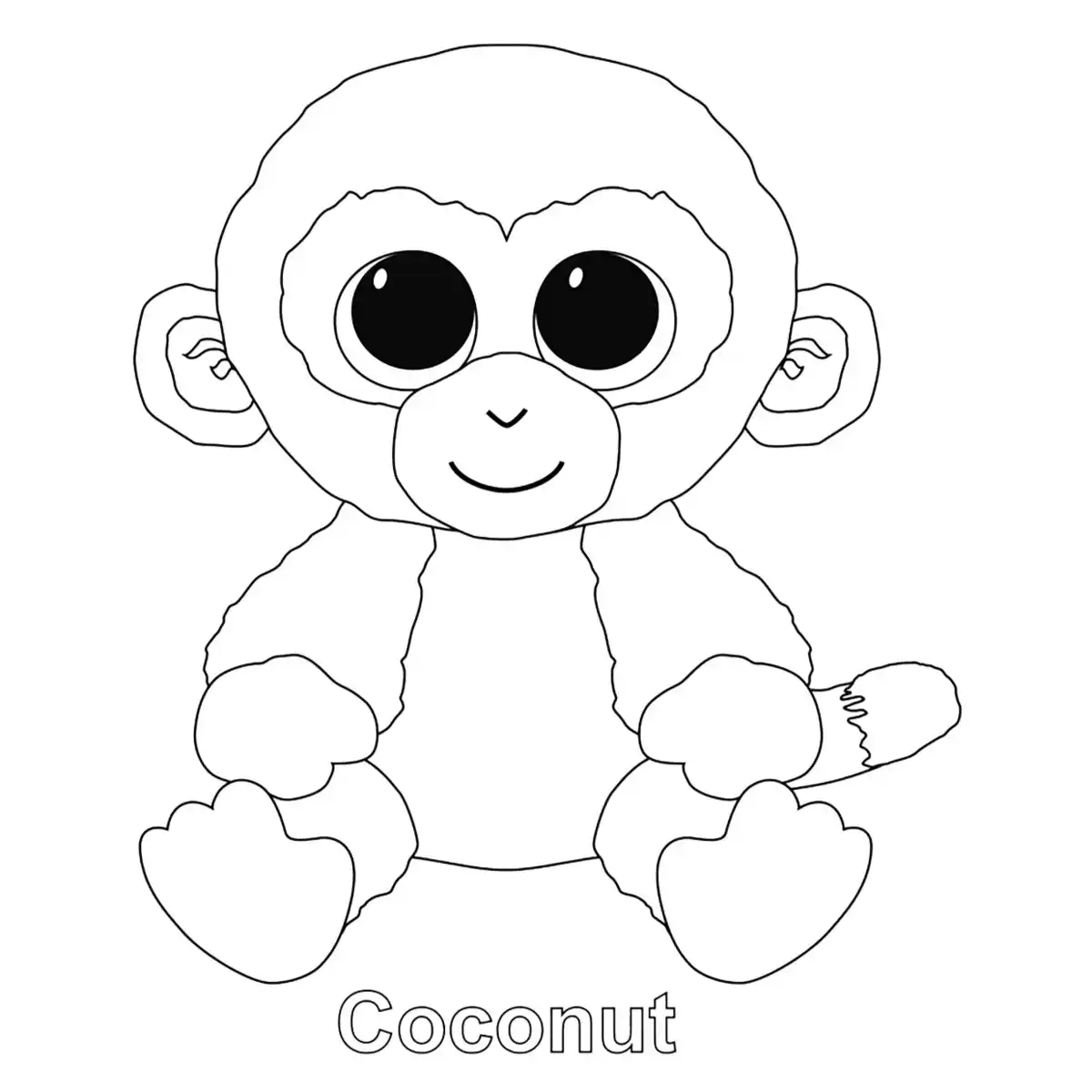 Free Coloring Pages PDF, Coconut Monkey Beanie Boo Coloring Pages Pdf